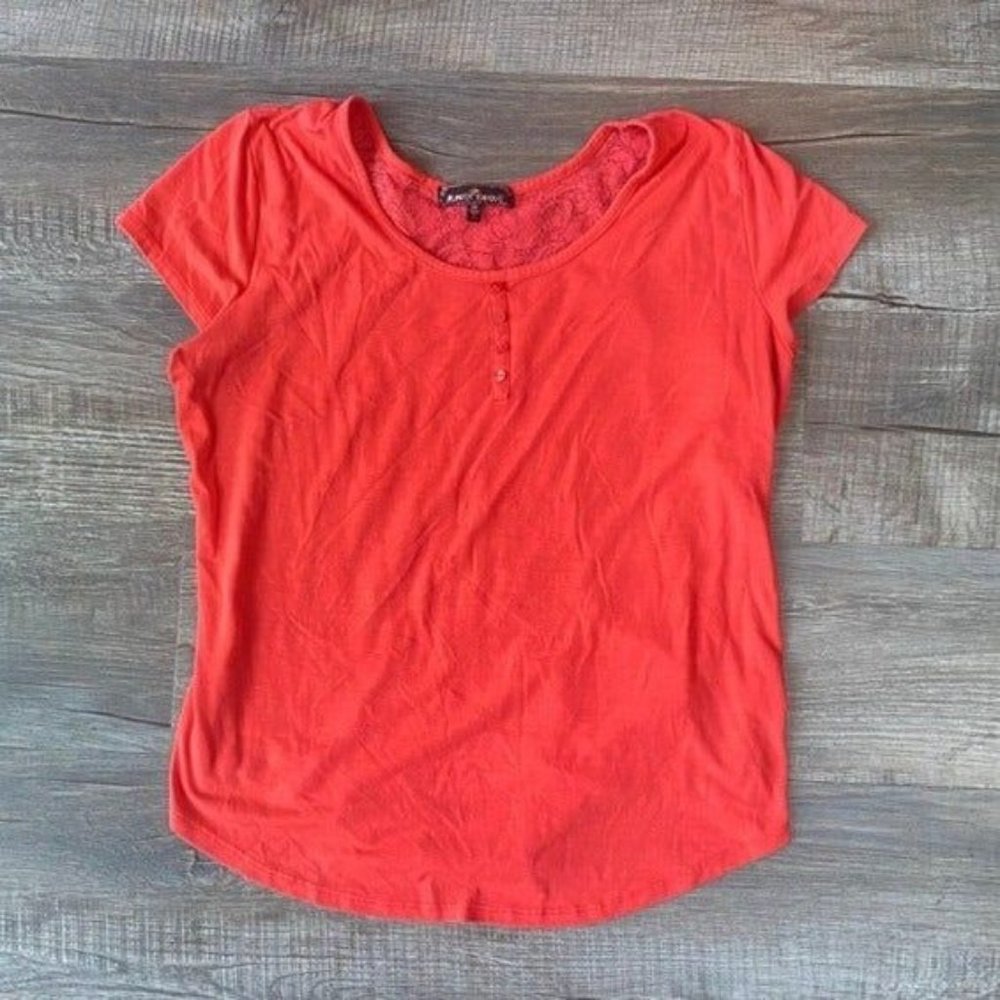 Reddish Orange Women's Blouse with lace detail Almost Famous Size 2X